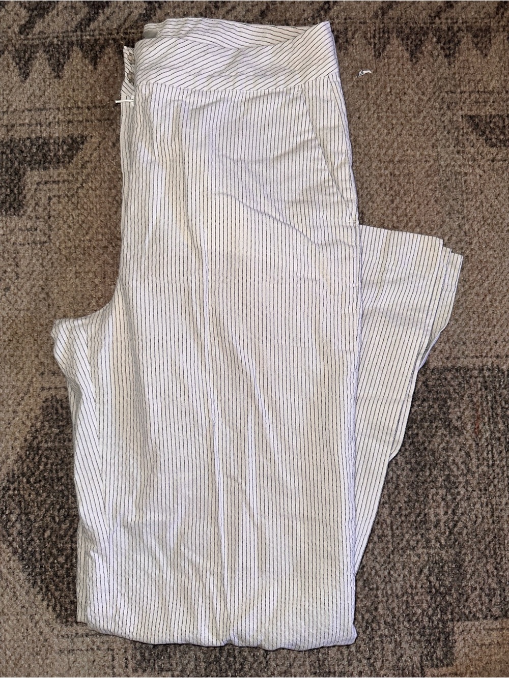 Habitual White Pants with Navy Pinstripes